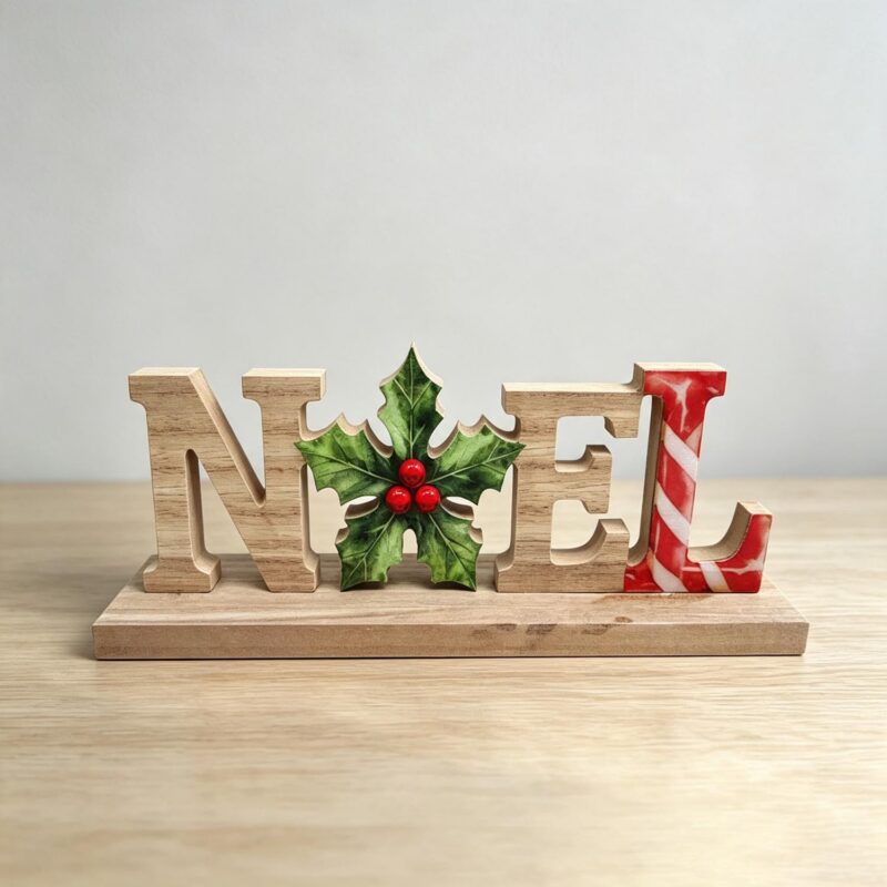 Деревянное украшение для стола «NOEL» — Рождество — л...