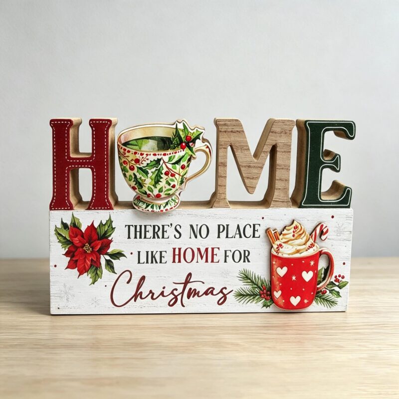 HOME Wooden Christmas Tabletop Sign - Christmas - life-deco.com