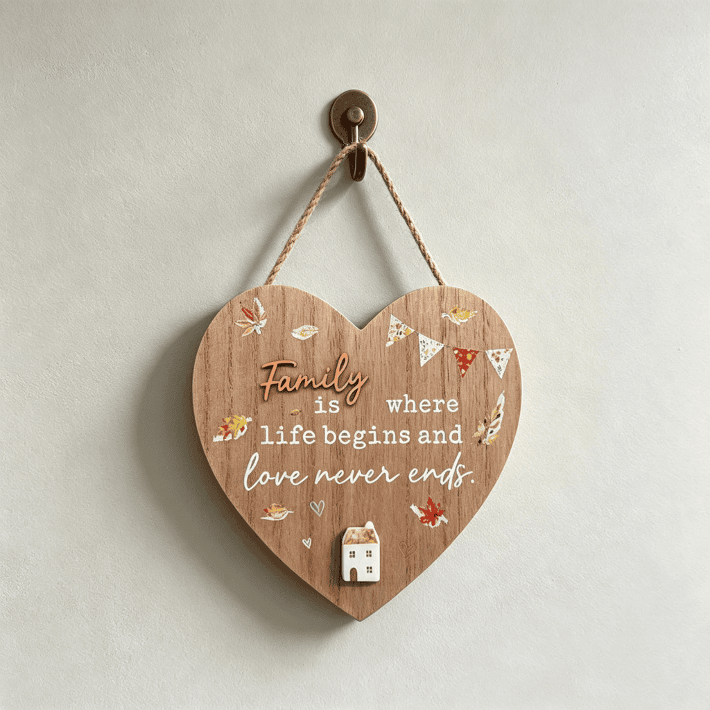 Wooden Hanging Plaque - Family - life-deco.com