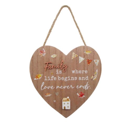 Wooden Hanging Plaque - Family - life-deco.com