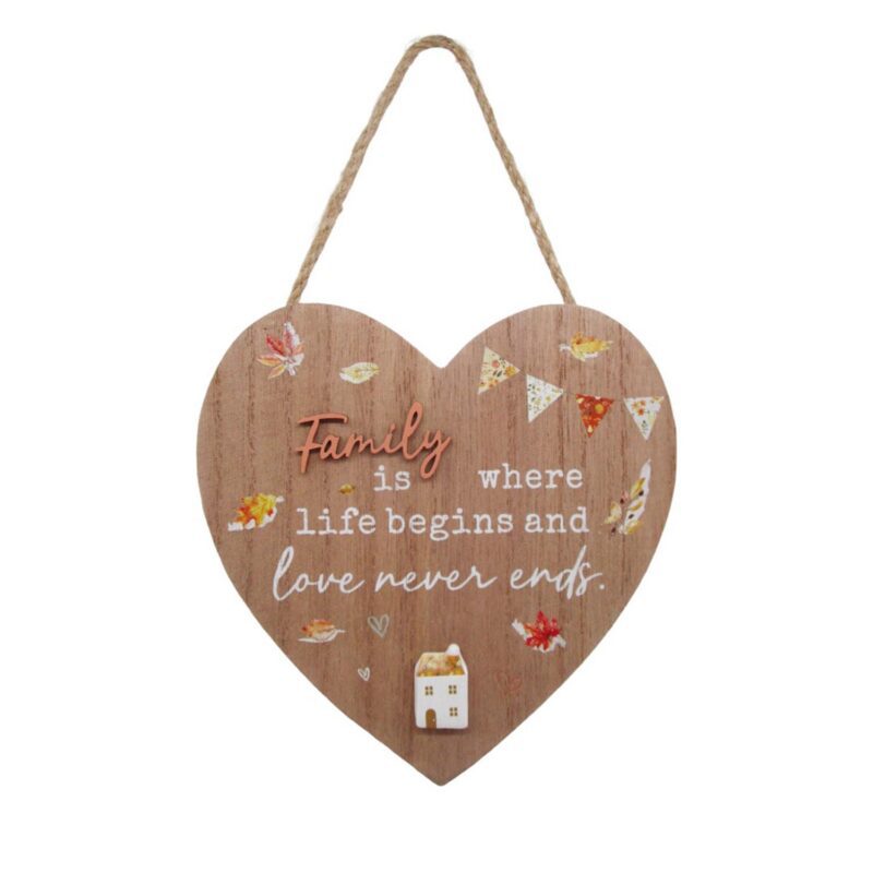 Wooden Hanging Plaque - Family - life-deco.com