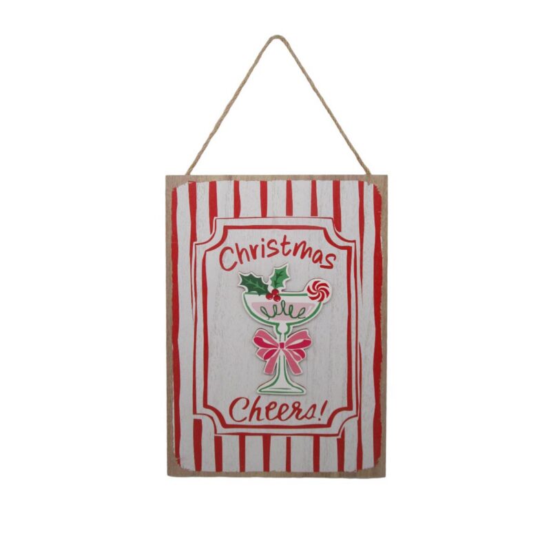 Christmas Cheers Hanging Wooden Sign - Christmas - life-d...