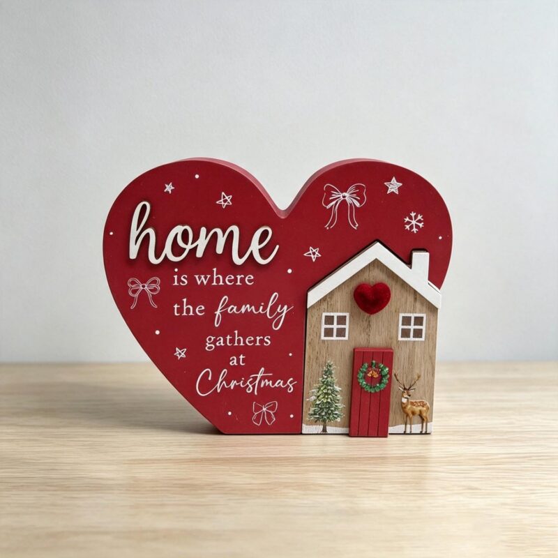 Home & Family Heart‑Shaped Wooden Tabletop Ornament</trp-post-container...