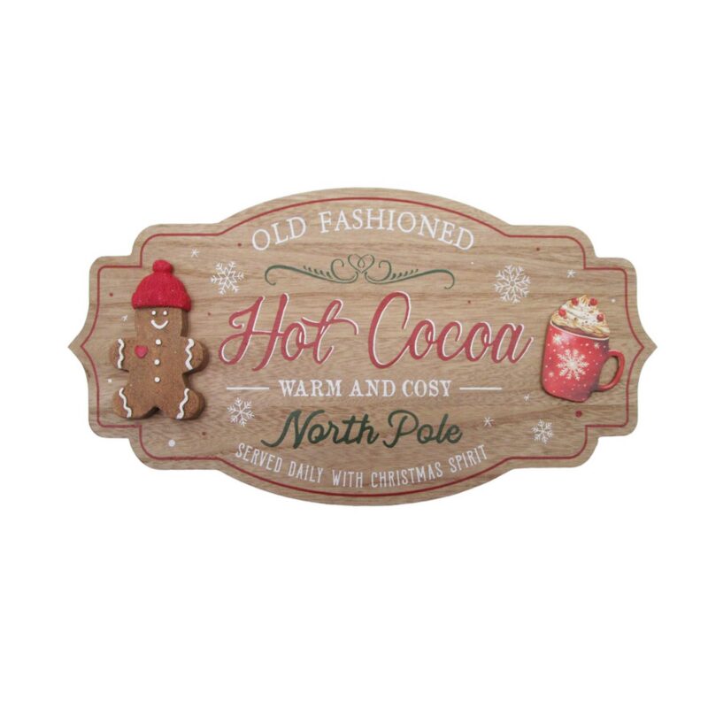 Gingerbread Man Hot Cocoa Wooden Wall Plaque - Christmas ...