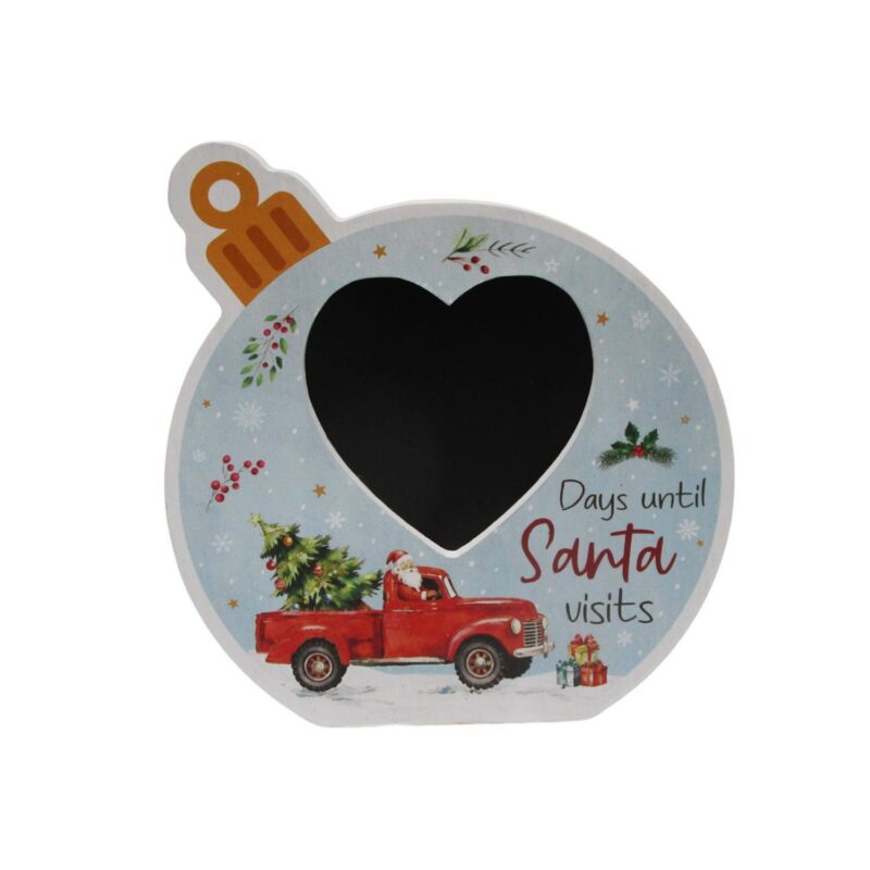 Bauble‑Shaped Heart Chalkboard Christmas Countdown Plaque</trp-post-containe...