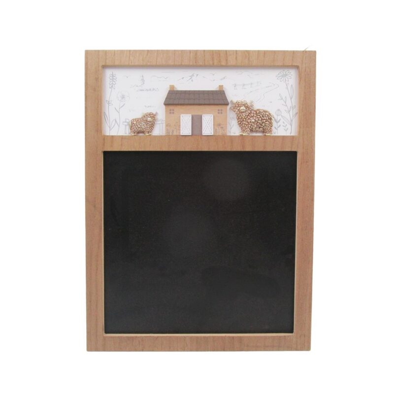 Wooden Wall Chalkboard with Resin Highland Cows - Farmhou...