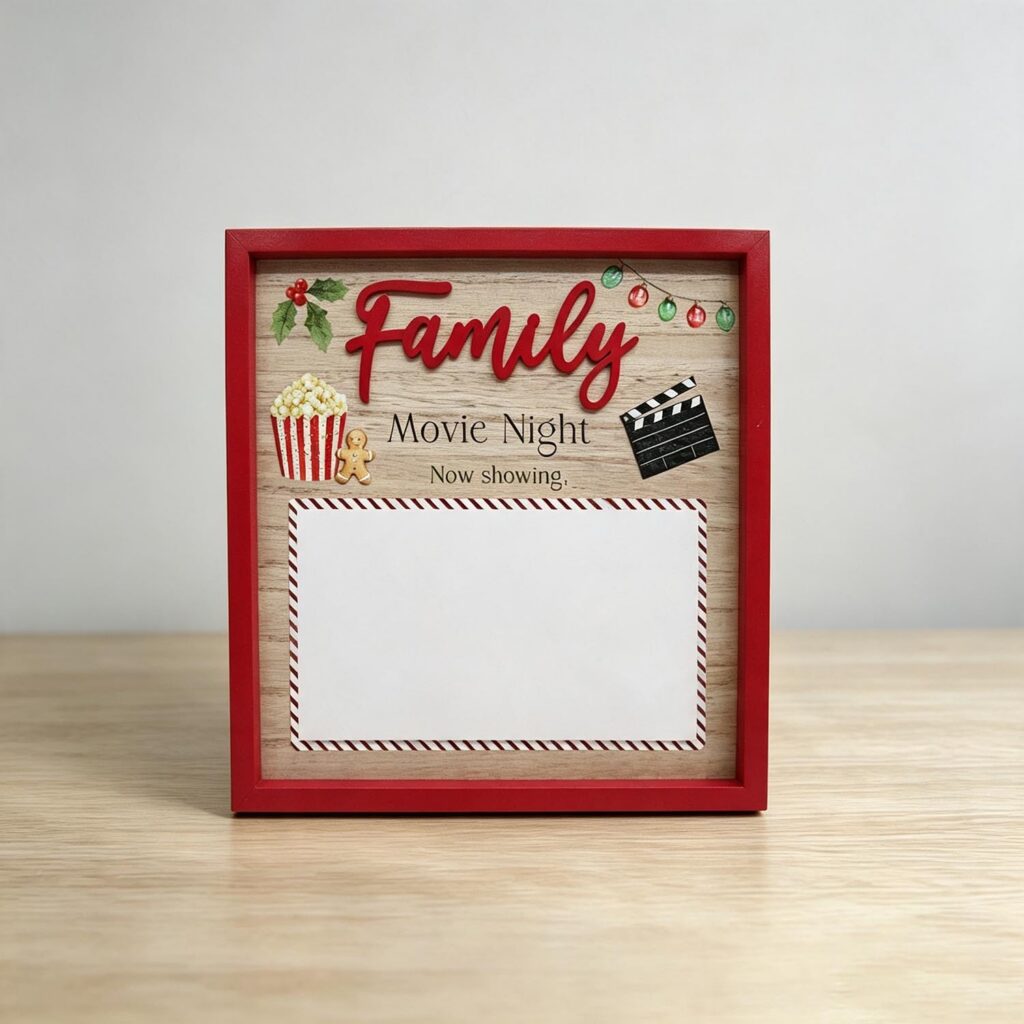 Family Movie Night Writable Frame Sign - Christmas - life...