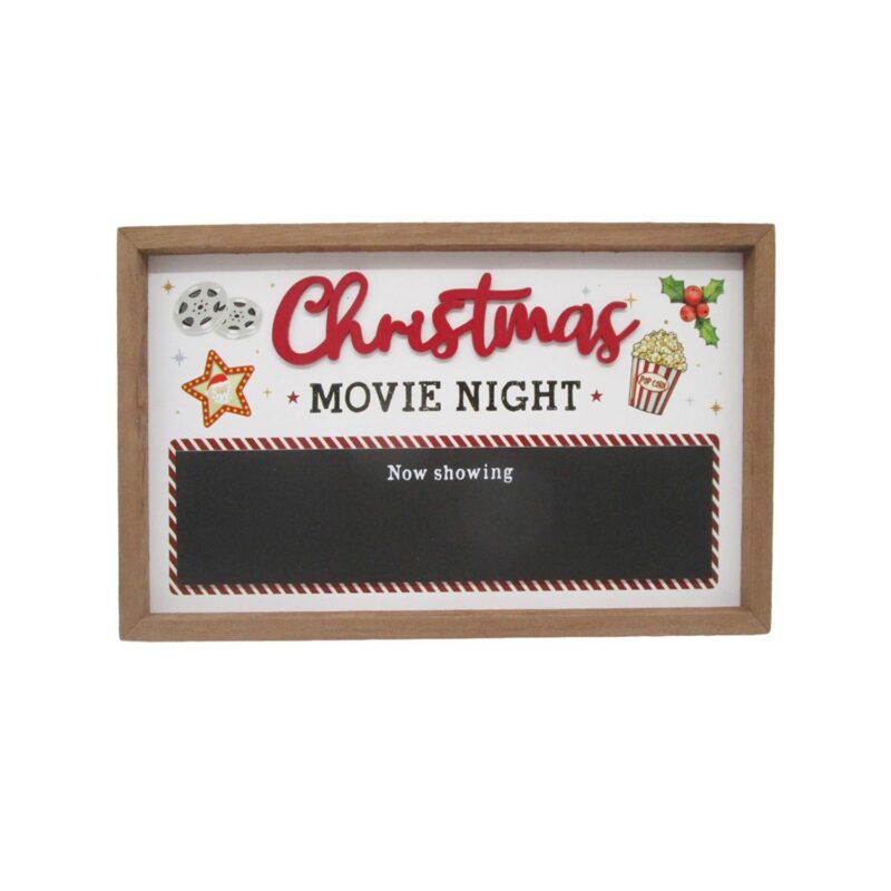 Christmas Movie Night Chalkboard Frame Sign - Christmas -...