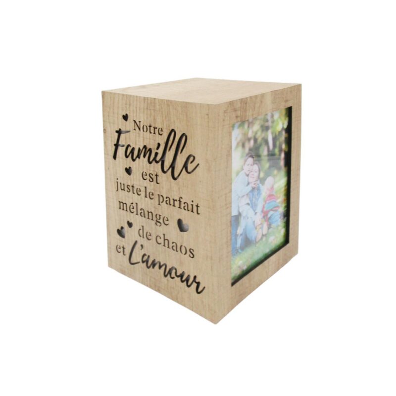 Wooden Cube Photo Frame - Family - life-deco.com