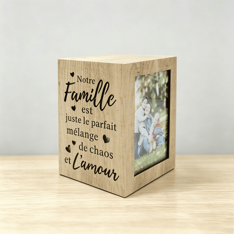 Wooden Cube Photo Frame - Family - life-deco.com