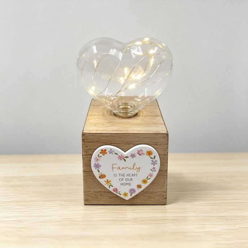 Wooden Cube Base LED Table Lamp - Family - life-deco.com