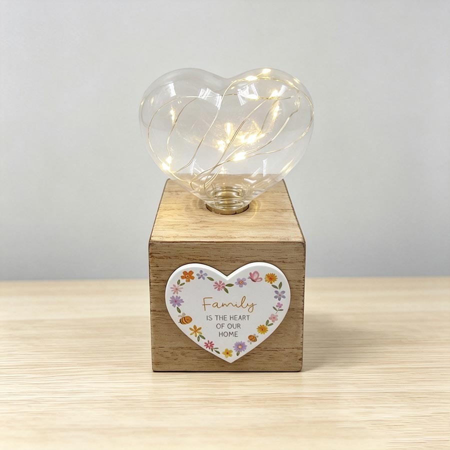 Wooden Cube Base LED Table Lamp - Family - life-deco.com