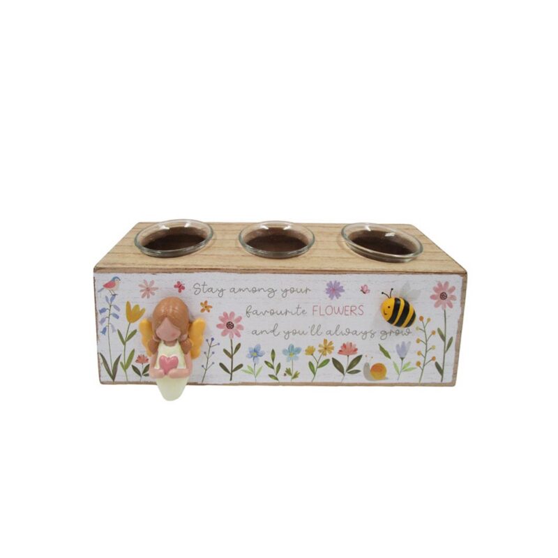 Wooden Tealight Holder - Love & Friendship - life-deco.com