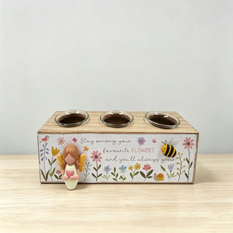 Wooden Tealight Holder - Love & Friendship - life-deco.com