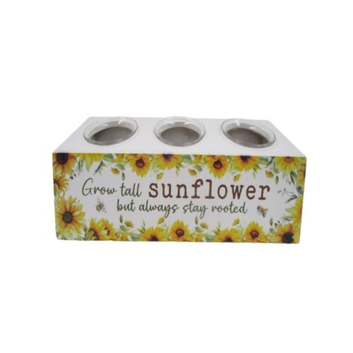 Wooden 3‑Tealight Candle Holder - Spring - life-deco.com