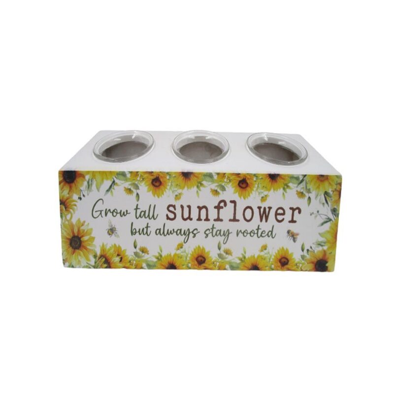 Wooden 3‑Tealight Candle Holder - Spring - life-deco.com