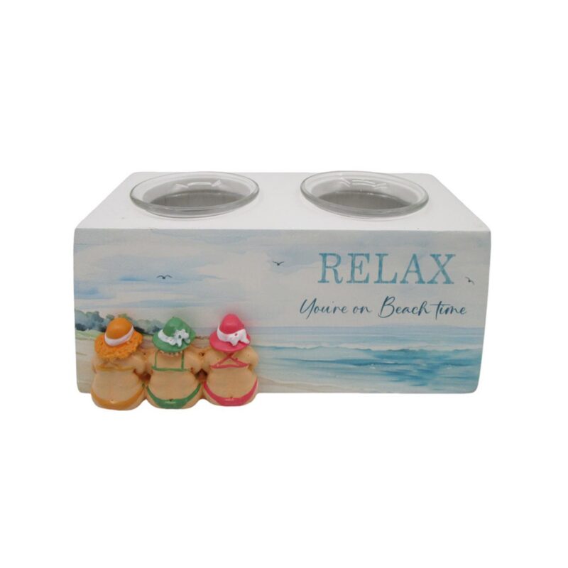 White 2-Hole Candle Box - Coastal (Summer) - life-deco.com