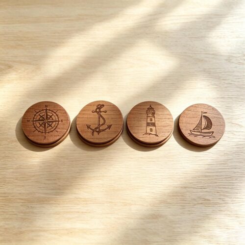 Set of 4 Nautical Wooden Coasters - Coastal (Summer) - life-deco.com