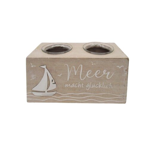 Wooden 2-Hole Candle Box - Coastal (Summer) - life-deco.com