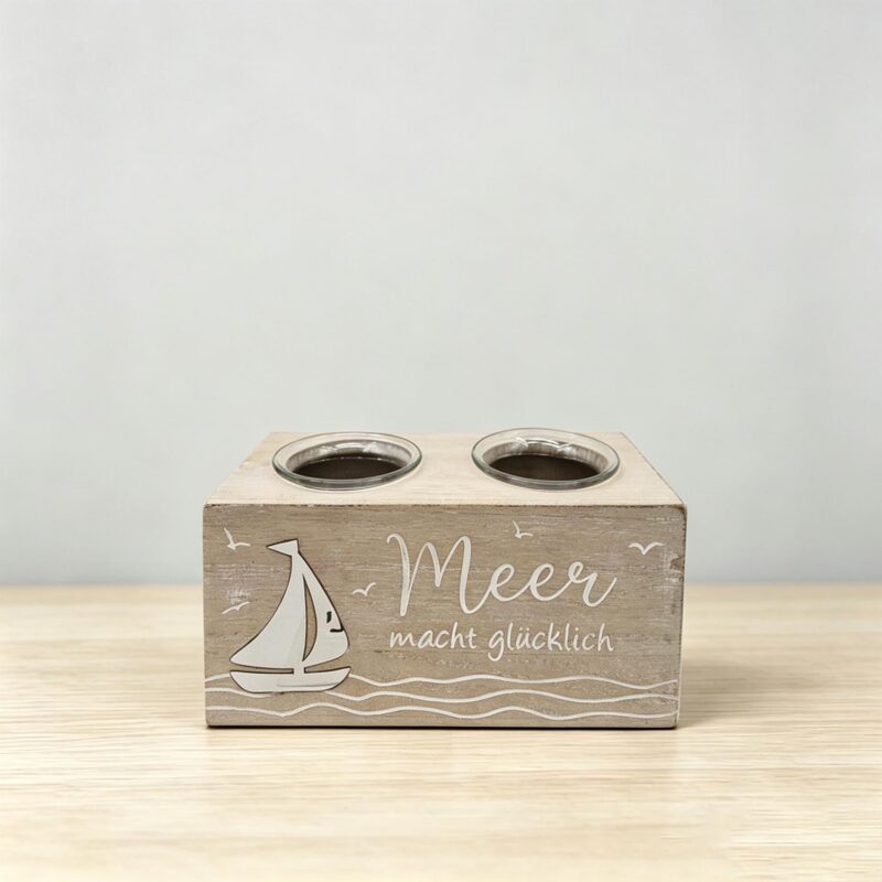 Wooden 2-Hole Candle Box - Coastal (Summer) - life-deco.com