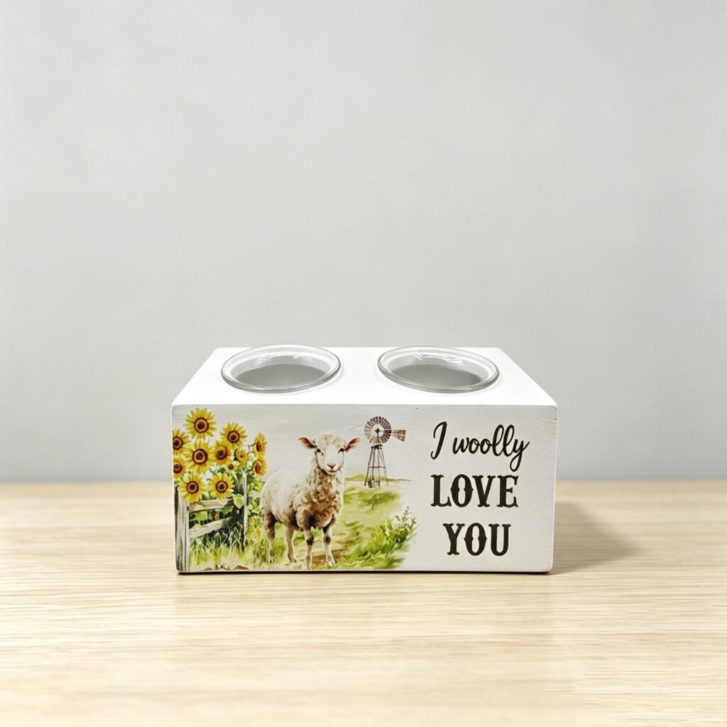 Wooden Tealight Holder - Farmhouse & Country - life-deco.com