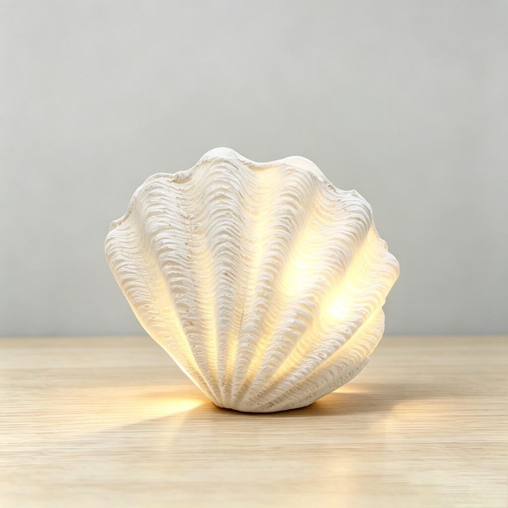 Shell-Shaped White Lamp - Coastal (Summer) - life-deco.com