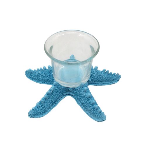 Blue Starfish Base Glass Cup - Coastal (Summer) - life-d...