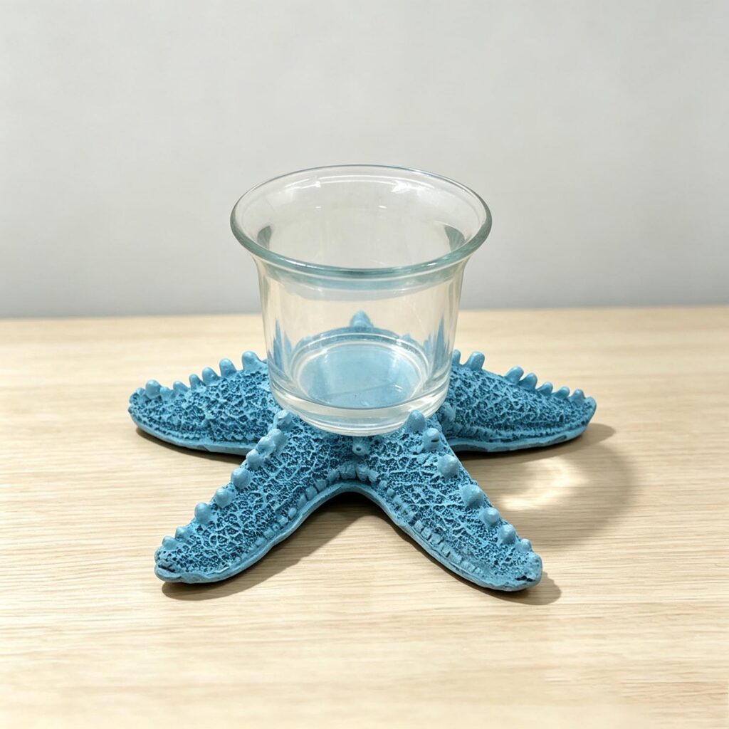 Blue Starfish Base Glass Cup - Coastal (Summer) - life-d...