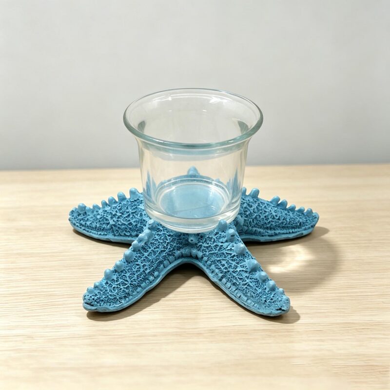 Blue Starfish Base Glass Cup - Coastal (Summer) - life-d...