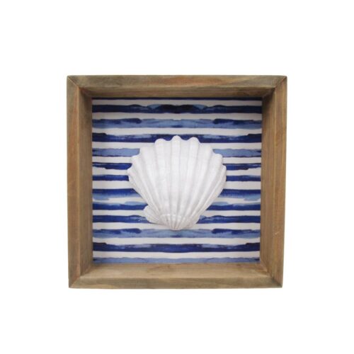 Wave-Trimmed White Frame with Shell - Coastal (Summer) - life-deco.com