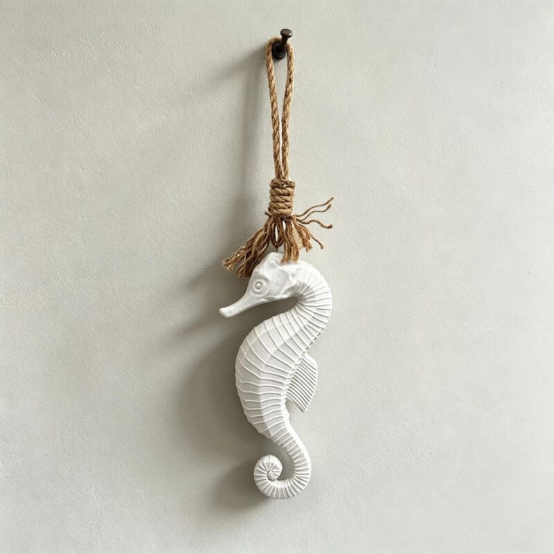 White Seahorse Hanging Decor - Coastal (Summer) - life-d...