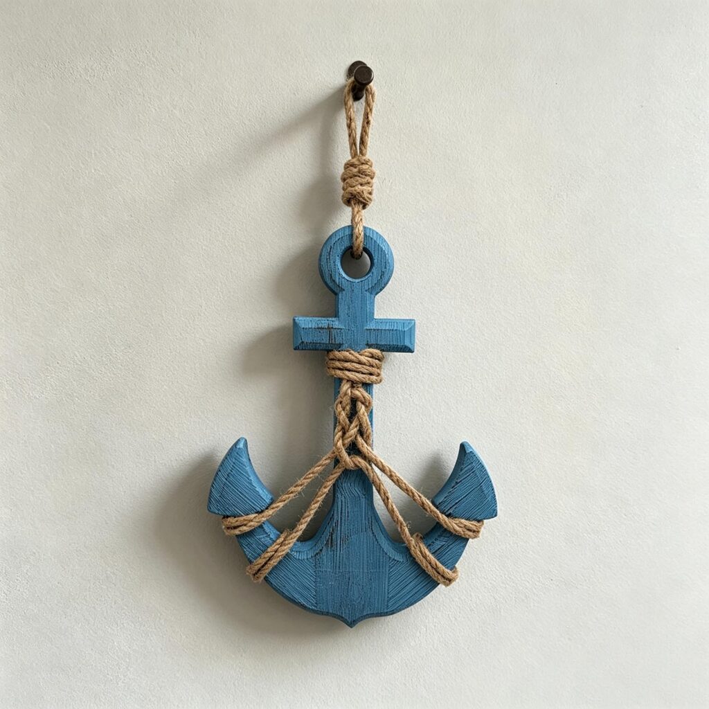 Blue Distressed Anchor Hanging - Coastal (Summer) - life-deco.com