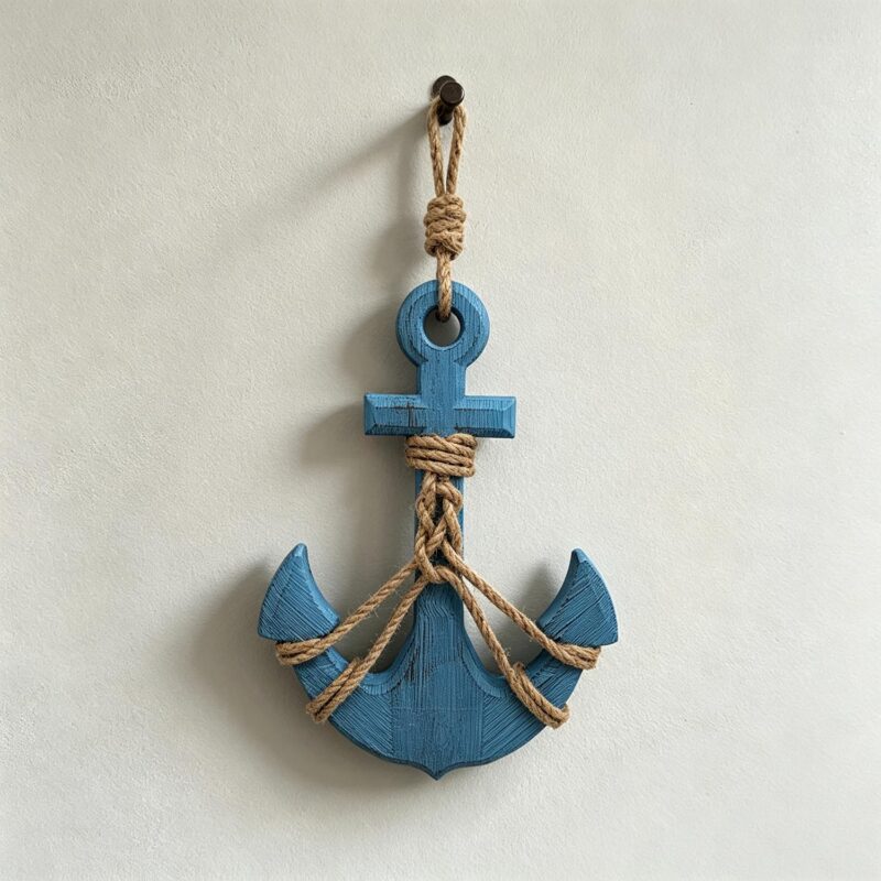 Blue Distressed Anchor Hanging - Coastal (Summer) - life...