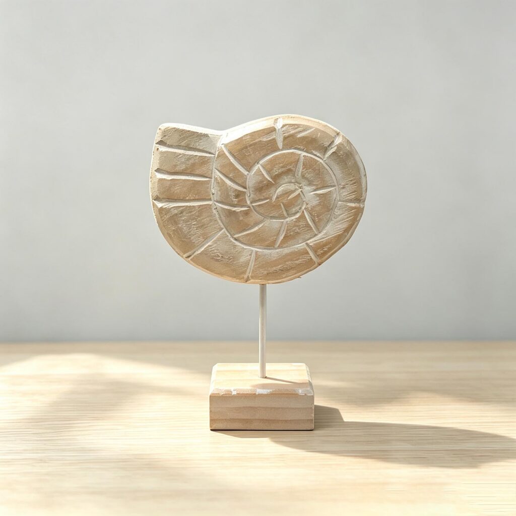 Wooden Spiral Shell Decor - Coastal (Summer) - life-deco...