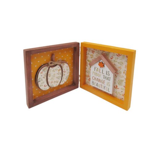 Wooden Shadow Box Ornament - Autumn - life-deco.com
