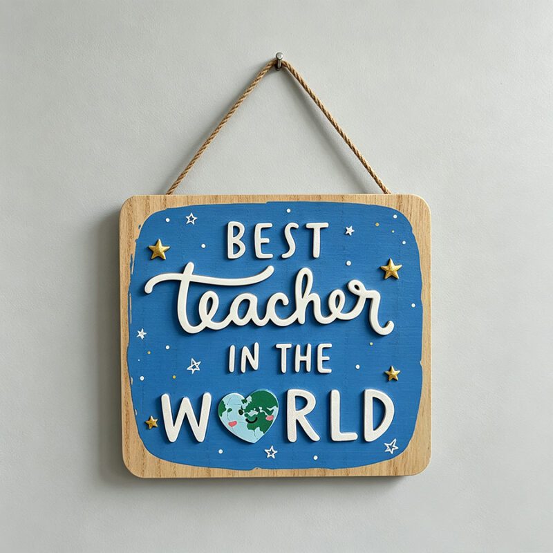 Teacher‑Theme Wooden Sign - Teacher's Day - life-deco.com