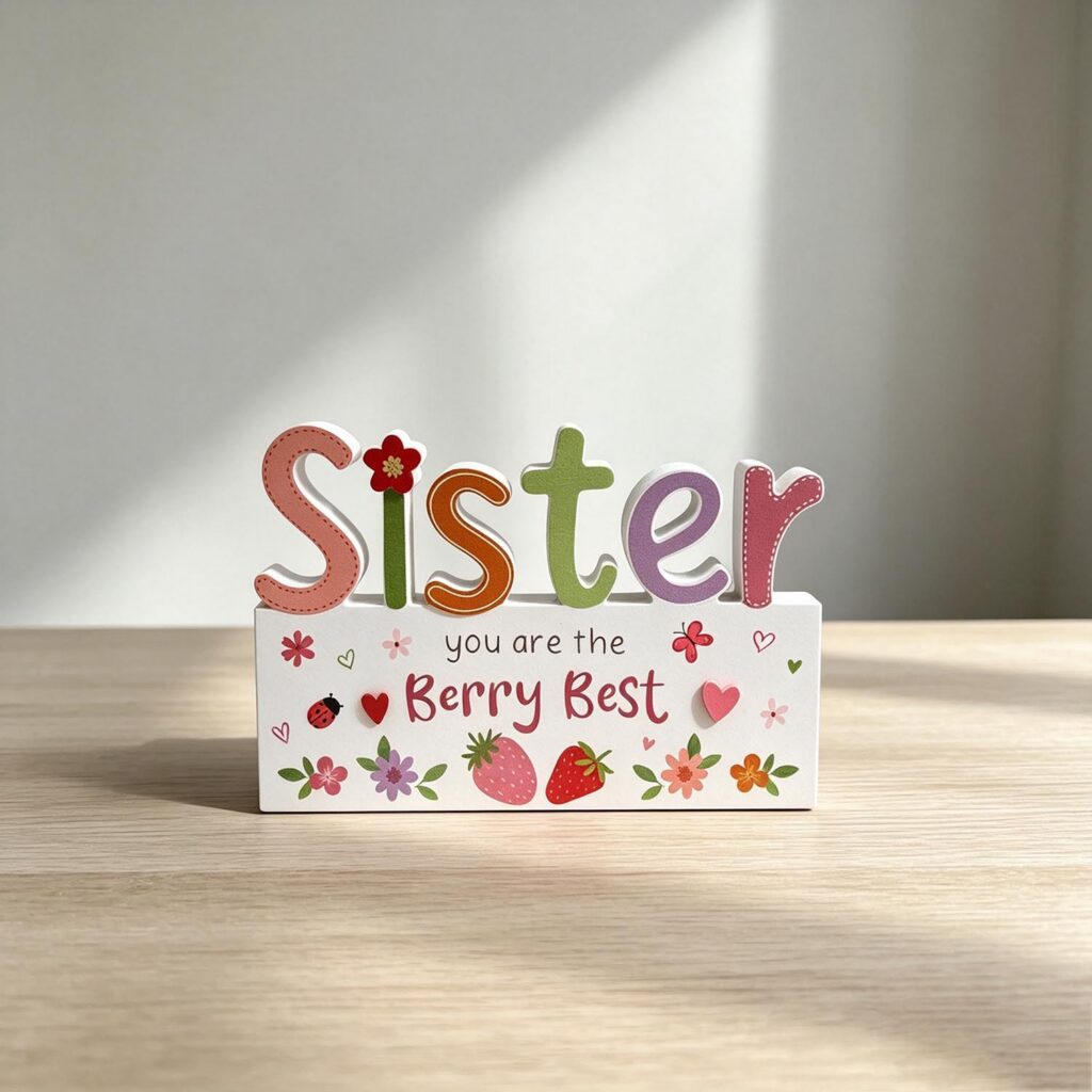 Wooden Table Ornament - Love & Friendship - life-dec...