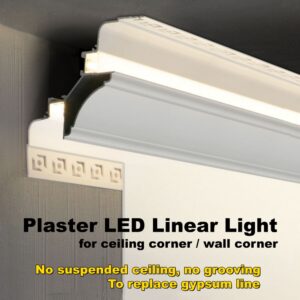 Ceiling Corner01 LED Profile of Linear Light for Tape Light - LED Profiles - ruifarled.com
