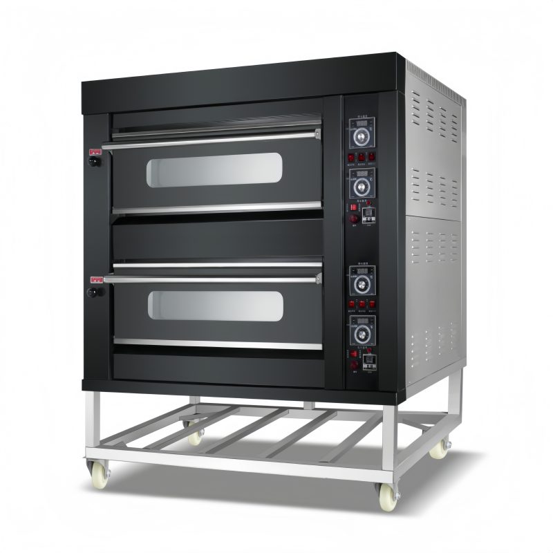 Black Cheap Big Glass door type Black new deck bakery ovenmachine for sale - Deck Oven - rmachinery.com