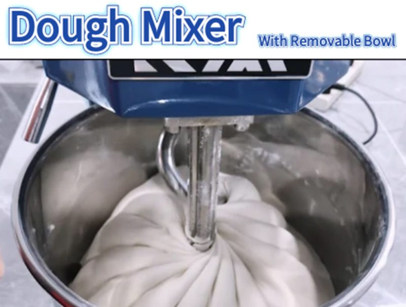 Small spiral dough mixer with tilt-head and removable bowl — countertop commercial spiral mixer operation demo by R&M Machinery
