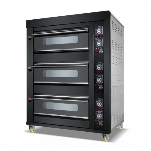 Black Cheap Big Glass door type Black new deck bakery ovenmachine for sale - Deck Oven - rmachinery.com