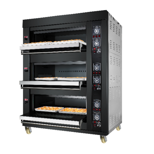 All Black Type Commercial Big gas deck ovenfor baking bread - Deck Oven - rmachinery.com