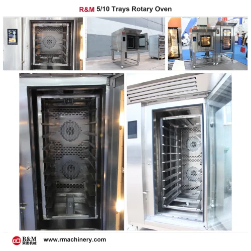 10 tray rotary oven with croissant batch — commercial rotating oven capacity comparison