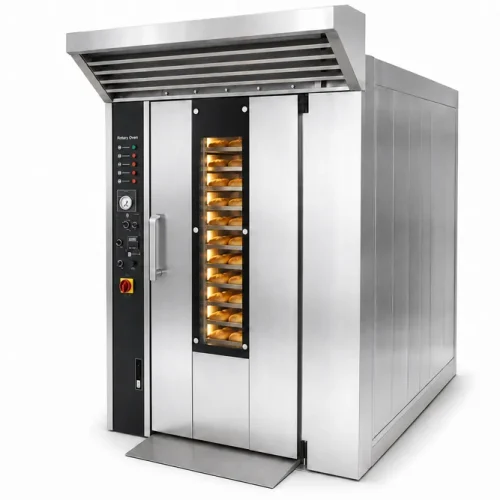 12 tray rotary oven diesel gas electric options — five heating configurations compact rack oven