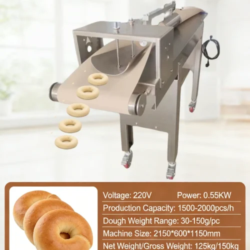 R&M bagel shaping machine specifications 220V 0.55KW 1500-2000 pcs per hour 30-150g dough