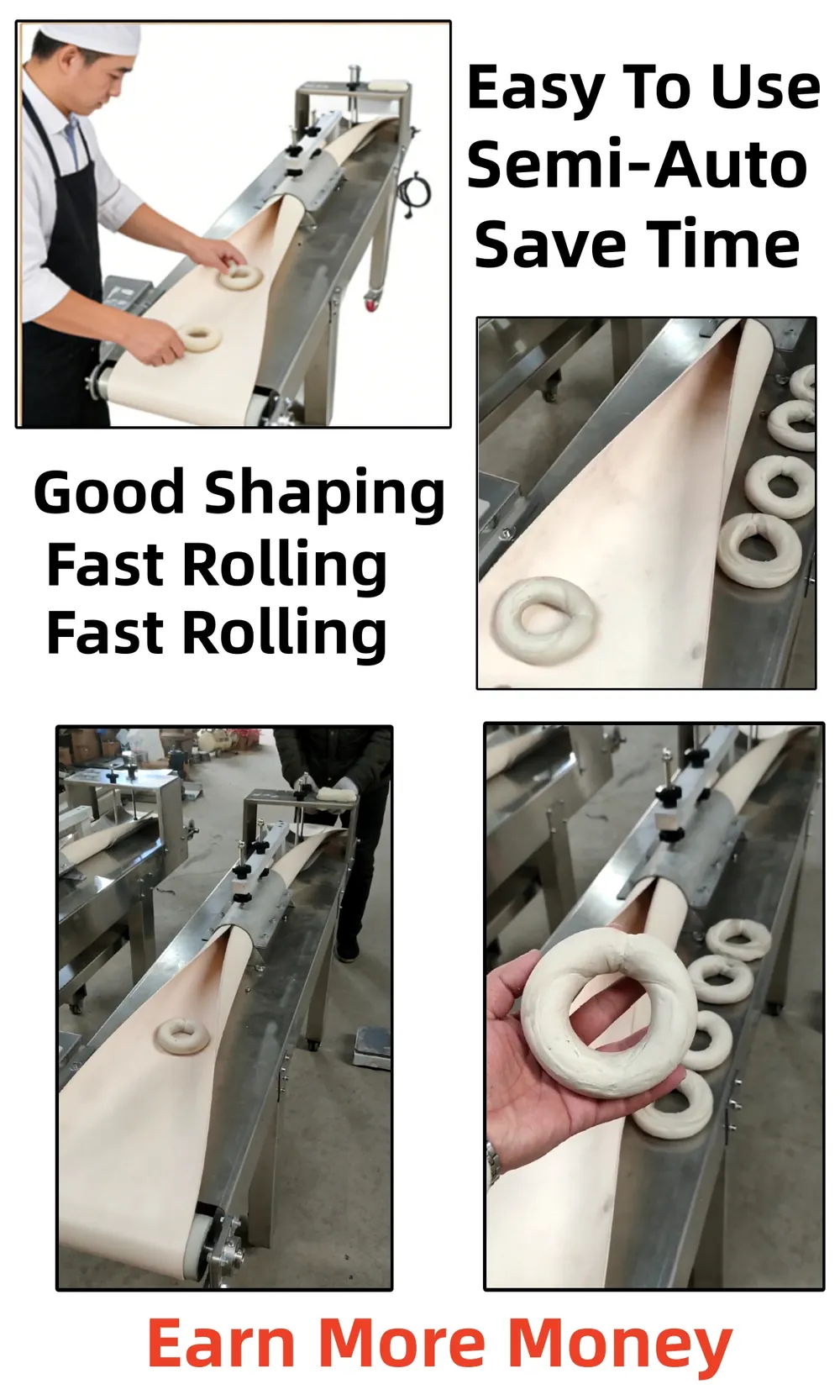 R&M bagel machine easy operation semi-auto fast rolling uniform bagel rings