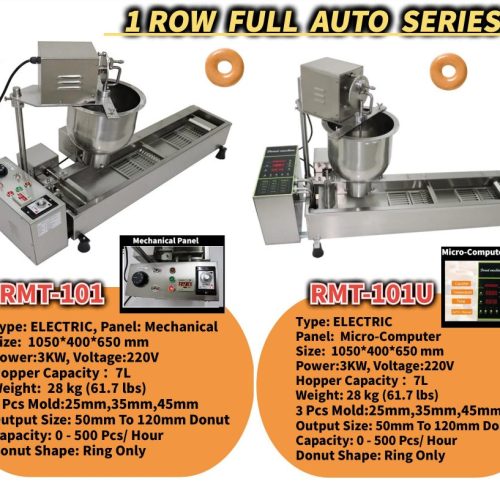 Single row automatic donut maker machine electric 3kW 7L hopper stainless steel