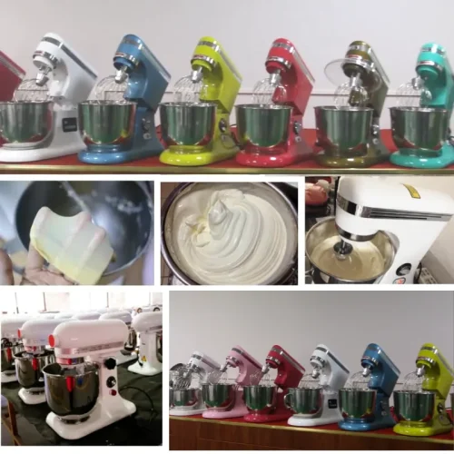 B-Series stand mixer colour options and production line view