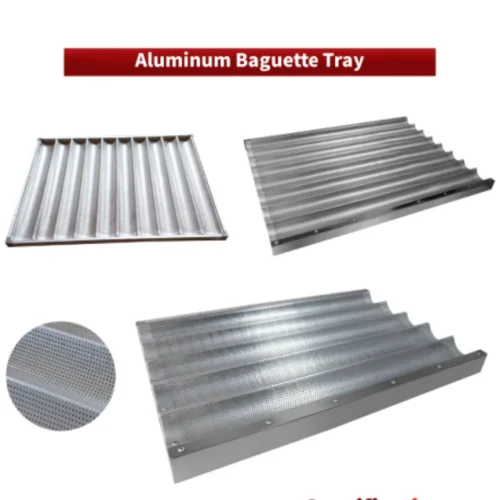 corrugated channels perforated base R&M baguette baking tray 10 rows