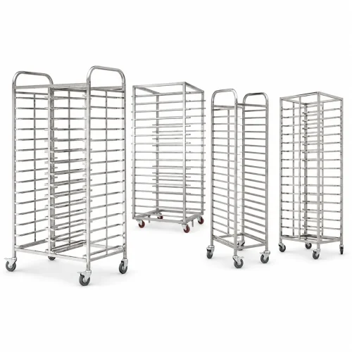 R&M bakery trolley variants with brakes flat top and handles